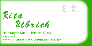 rita ulbrich business card